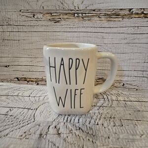 Rae Dunn "Happy Wife" Ceramic Coffee Mug